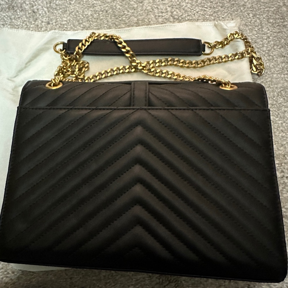 Black quilted bag